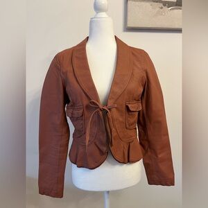 Newport News Vintage Women's Brown 100% Leather Jacket, size 10
